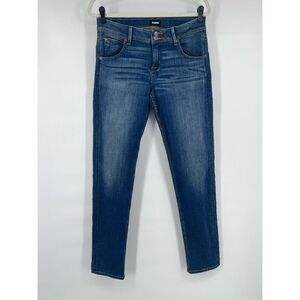 Hudson Jeans Double Button Collin Skinny Jeans Dark Wash Size 29 Color Wher EUC